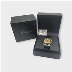 Movado Bold Verso MB 01.1.19.1769 Chronograph Watch 44mm Gold Dial